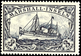 3 M. Kaiseryacht, Tadellos Postfrisch, Unsigniert, Kabinett, Katalog: 24 ** - Marshalleilanden