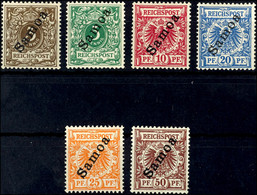 3 - 50 Pfg Krone/Adler, 6 Werte Komplett, Tadellos Ungebraucht, Gepr. Pauligk, Mi. 140.-, Katalog: 1/6 * - Samoa