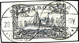 3 Mark Kaiseryacht, Luxusbriefstück, Stempel "APIA SAMOA", Michel 170,-, Katalog: 18 BS - Samoa