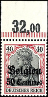 50 Centimes 40 Pfennig, Postfrisch Vom Oberrand, Geprüft Hey BPP, Mi.300,-, Katalog: 5I POR B ** - Other & Unclassified