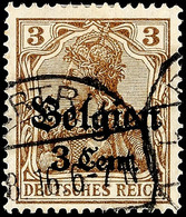 3 Cent Auf 3 Pfg Germania, A-Farbe, Type II, Tadellos Gestempelt, Gepr. Hey BPP, Mi. 120.-, Katalog: 11aII O - Andere & Zonder Classificatie