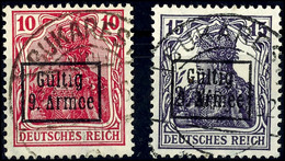 10 Pfennig Und 15 Pfennig, Je Gestempelt In "a"-Farbe, Jeweils Geprüft Hochstädter BPP, Mi.250,-, Katalog: 1/2IIa O - Altri & Non Classificati