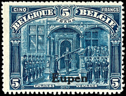 5 Francs Blau, Gezähnt 15:15, Ungebraucht, Kurzbefund Dr. Hoffner BPP "echt, Einwandfrei", Mi.-,-, Katalog: 13C * - Other & Unclassified