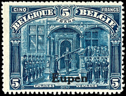 5 Francs Blau, Gezähnt 15:15, Ungebraucht, Kurzbefund Dr. Hoffner BPP "echt, Einwandfrei", Mi.-,-, Katalog: 13C * - Otros & Sin Clasificación