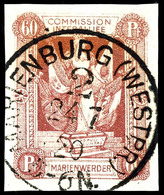 60 Pfennig Dickes Papier, Ungezähnt, Sauber Entwertet, Kurzbefund Nagler VPP "echt, Einwandfrei", Mi.450,-, Katalog: 9xU - Other & Unclassified