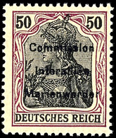 50 Pfennig Germania Mit Aufdruck, Postfrisch, Feld 19/Platte III, Fotoattest Bock BPP "echt, Einwandfrei", Mi.1.000,-, K - Other & Unclassified
