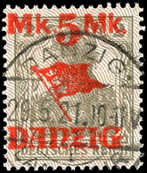 5 Mark Auf 2 Pfennig Spitzen Nach Unten, Gefälligkeitsstempel, Plattenfehler VII "Abstrich Des M Und G Gebrochen", Kurzb - Altri & Non Classificati