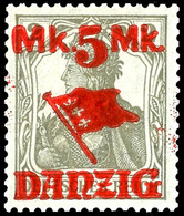 5 Mark Auf 2 Pfennig Germania, Abart "ohne Netzunterdruck", Tadellos Postfrisches Kabinettstück Der Seltenen Marke, Gepr - Autres & Non Classés