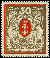 50 Mark Rot/gold Großes Staatswappen, Stehendes Wasserzeichen, Postfrisch, Kurzbefund Soecknick BPP "echt, Einwandfrei", - Sonstige & Ohne Zuordnung