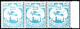 25  Mark Flugpostmarke, Waagerechter Postfrischer Dreierstreifen Vom Rechten Rand, Linke Und Mittlere Marke Mit Abart "g - Sonstige & Ohne Zuordnung