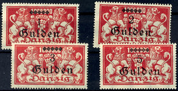 1 - 5 Gulden Provisorien Tadellos Postfrisch, Bzw. 3 Gulden Mit Winziger Falzspur, Mi. 253.-, Katalog: 189/92 **/* - Altri & Non Classificati