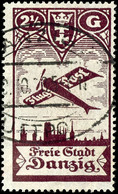 2 1/2 Gulden Flugpost, Gestempelt Mit Plattenfehler V "Fuß Des R In Freie Abgebrochen", Kurzbefund Soecknick BPP "echt,  - Sonstige & Ohne Zuordnung