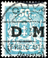 50 Mark Dienstmarke 1923, Zeitgerecht Entwertet Am Ersttag "Danzig Oliva C 20.7.23", Tadellose Erhaltung, Fotoattest Soe - Otros & Sin Clasificación