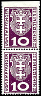 10 Pfennig Kleines Wappen, Postfrisches Senkrechtes Paar, Obere Marke Oben Ungezähnt, Fotoattest Soecknick BPP "echt Und - Other & Unclassified