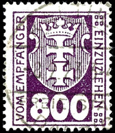 800 Pfennig Violettpurpur, Stehendes Wasserzeichen, Zeitgerecht Gestempelt, Fotoattest Soecknick BPP "echt Und Einwandfr - Other & Unclassified