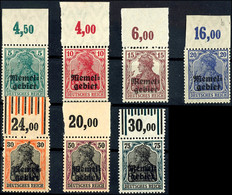 5 Pfg Schwärzlichsmaragdgrün (* Im Oberrand), 10, 15, 20 Pfg (Falz Im Oberrand), 30 Pfg Walze, 50 Pfg Platte Und 75 Pfg  - Memel (Klaipeda) 1923