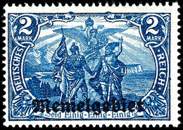 2 Mark Deutsches Reich Mit Aufdruck "Memelgebiet", Schwärzlichblau,  Tadellos Ungebraucht Mit Originalgummierung, Fotobe - Memel (Klaipeda) 1923