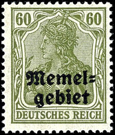 60 Pfennig Mit Aufdruck, Postfrisch, Senkrecht Geriffelte Gummierung, Fotoattest Huylmans BPP "echt, Einwandfrei", Mi.65 - Memel (Klaipeda) 1923