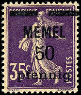 50 Pfennig Auf 34 C. Dunkelrotviolett, Postfrisch, Fotobefund Huylmans BPP "echt, Einwandfrei", Mi.600,-, Katalog: 23b * - Memelland 1923