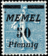 50 Pfennig Auf 50 Centimes Preußischblau, Postfrisch, Fotobefund Klein VPP "echt, Einwandfrei", Mi.450,-, Katalog: 61a * - Memelgebiet 1923