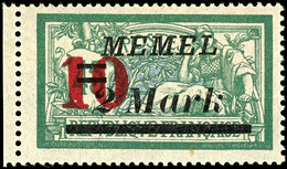 10 Mark Auf 2 Mark Auf 45 Centimes, Postfrisch Mit Aufdruckfehler "Abstand Zwischen 2 Und Mark 2,4mm Statt 2,7mm", Beste - Klaipeda 1923