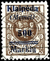 10 Markiu Bis 500 Markiu, Lot Von Marken Mit Plattenfehlern: Nr.129 VII Einzelmarke, Nr.131 VII Im Viererblock Vom Oberr - Memelgebiet 1923