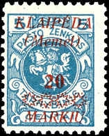10 Markiu Auf 5 C., Postfrisch Mit Aufdruckfehler "K Von Kleipeda Beschädigt", Kurzbefund Huylmans BPP "echt, Einwandfre - Memel (Klaipeda) 1923