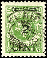 2 Cent. Auf 50 M., Zeitgerecht Gestempelt Mit Aufdruckfehler "linker Zierbalken Ausgebrochen", Bestens Geprüft Klein BPP - Memel (Klaïpeda) 1923