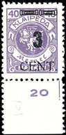 3 Cent. Auf 40 M., Postfrisch Vom Unterrand Mit Aufdruckfehler "Weiter Abstand", Bestens Geprüft Klein BPP, Mi.550,-, Ka - Memel (Klaipeda) 1923