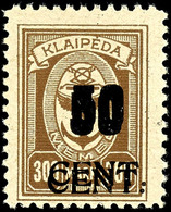 50 Cent. Auf 300 M., Postfrisch, Doppelaufdruck, Fotobefund Huylmans BPP "echt, Einwandfrei", Mi.250,-, Katalog: 198DDI  - Memel (Klaïpeda) 1923