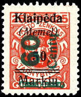 60 Centu Auf 50 M. Auf 25 C.., Ungebraucht In Type II, Kurzbefund Huylmans BPP "echt, Einwandfrei", Mi.500,-, Katalog: 2 - Memelgebiet 1923