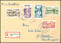 5 Bis 25 Fr. Hochwasserhilfe, 5 Werte Kpl. Auf überfrankiertem R-Brief Von SAARBRÜCKEN 16.11.48 Nach Kassel Mit Ank.stpl - Other & Unclassified