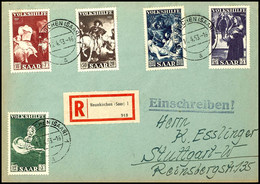 12 + 3 - 50 + 20 Fr. Kpl. Auf R-Satz-Brief Von NEUNKIRCHEN 16.4.53 Nach Stuttgart Mit Ankunftsstempel, Tadellos, Tiefst  - Sonstige & Ohne Zuordnung