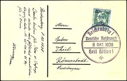 50 H. Benes Auf Ansichtskarte Mit Sonderstempel "REICHENBERG 1 8. OKT. 1938" Nach Römerstadt, Tadellos, Auflage Nur 1.50 - Sonstige & Ohne Zuordnung