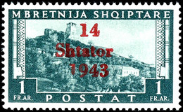 1 Fr Landschaften Mit Aufdruckfehler VI " '1' Von '1943' Verkürzt", Tadellos Postfrisch, Unsigniert, Fotobefund Brunel V - Albania