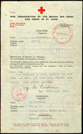 1944, 6.3., Rotkreuz-Formblattbrief Von London über Genf Nach Guernsey, Wegen Der Inzwischen Erfolgten Invasion Nicht We - WW2