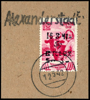 5 R. Auf 10 Kop. Rotlila, Aufdruck In Type III, Tadellos Gestempelt Mit Stummen Stempel "12 5 42" Und Langstempel "Alexa - Otros & Sin Clasificación