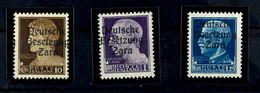 10 Cmi., 1 Und 1,25 L., 3 Postfrische Werte, Je Type I Mit Aufdruckfehler "beschädigtes E" (PF VII, Feld 14), Sign. Ludi - Occ. Allemande: Zara