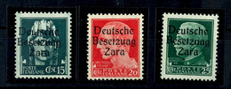 15, 20 Und 25 Cmi., Je Ungebraucht Mit Falzspur, Je Type II, Aufdruck Mit Setzfehler "Besetzuag" (Feld 17), Sign. Ludin, - Duitse Bez.: Zara