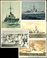 Kriegsmarine, 5 Ansichtskarten (gebraucht Und Ungebraucht) Mit Ansichten Von Kriegsschiffen (Minensuchboot, Minensuchboo - Autres & Non Classés
