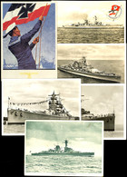 1934/43, Kriegsmarine, 6 Ansichtskarten (1 Ungebraucht Und 1 Mit Aktenlochung) Mit Abbildungen Von Kriegsschiffen (Panze - Andere & Zonder Classificatie