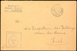 1937, Kriegsmarine, Dienst-Brief Mit Aufgabe-Stpl. DEUTSCHE MARINE-SCHIFFSPOST Nr. 14 Vom 27.3.37 Nach Kiel Sowie Mit Di - Otros & Sin Clasificación