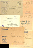 1939/42, Kriegsmarine, 5 Feldpost-Dienstbriefe Vom Schweren Kreuzer "Blücher", Vom Leichten Kreuzer "Karlsruhe", Vom Lei - Sonstige & Ohne Zuordnung