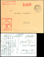 1940, Kriegsmarine, Feldpost-Brief Und -Karte Vom Schlachtschiff "Gneisenau" (= Feldpost-Nr. M 00105): Ansichtskarte Des - Altri & Non Classificati