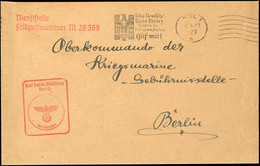 1940, Kriegsmarine, Feldpost-Dienstbrief Mit Maschinen-Stpl. KIEL 1 Vom 6.4.40 Mit Werbeeinsatz "Das Deutsche Rote Kreuz - Other & Unclassified