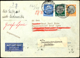 1940, Kriegsmarine, Interniertenpost Panzerschiff "Admiral Graf Spee", Luftpost-Brief Mit Leitvermerk "Mit Luftpost Nach - Other & Unclassified