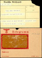 1940, Kriegsmarine, Telegramm Mit Umschlag Vom 10.4.40 Aus Kiel-Holtenau Nach Berlin Friedenau Mit Text "War Beim Seegef - Other & Unclassified