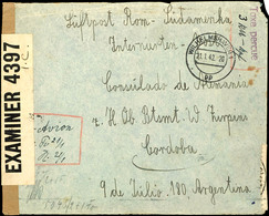 1942, Kriegsmarine, Interniertenpost Panzerschiff "Admiral Graf Spee", Luftpost-Brief Mit Leitvermerk "Luftpost Rom - Sü - Autres & Non Classés