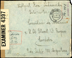 1942, Kriegsmarine, Interniertenpost Panzerschiff "Admiral Graf Spee", Luftpost-Brief Mit Leitvermerk "Luftpost Rom - Sü - Other & Unclassified