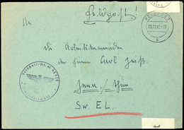 1942/44, Kriegsmarine, 2 Feldpost-Briefe Und Eine Feldpostkarte Mit Zensur: Feldpostzweikreissteg-Stpl. Vom 20.11.42 Auf - Other & Unclassified